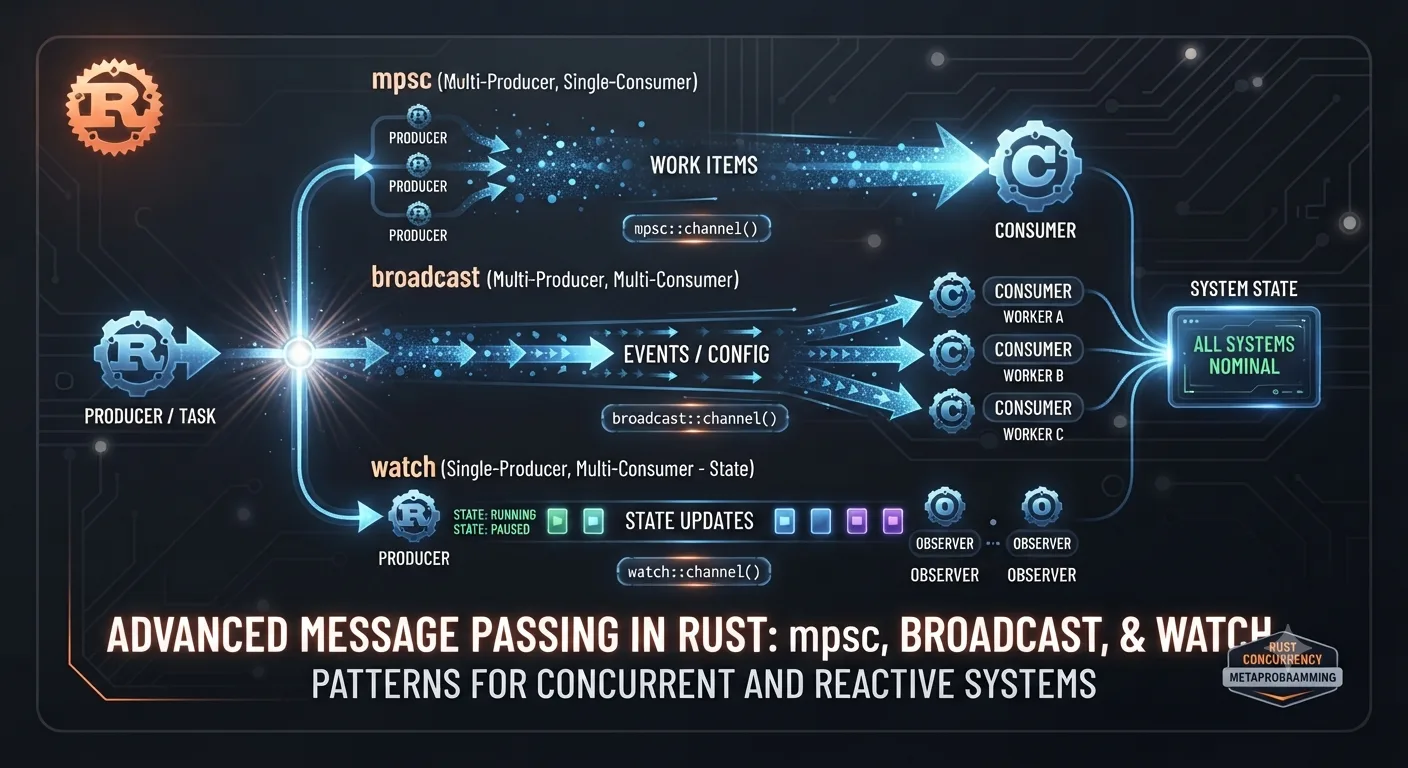 Mô hình Message Passing Nâng Cao trong Rust: Khám phá mpsc, broadcast và watch