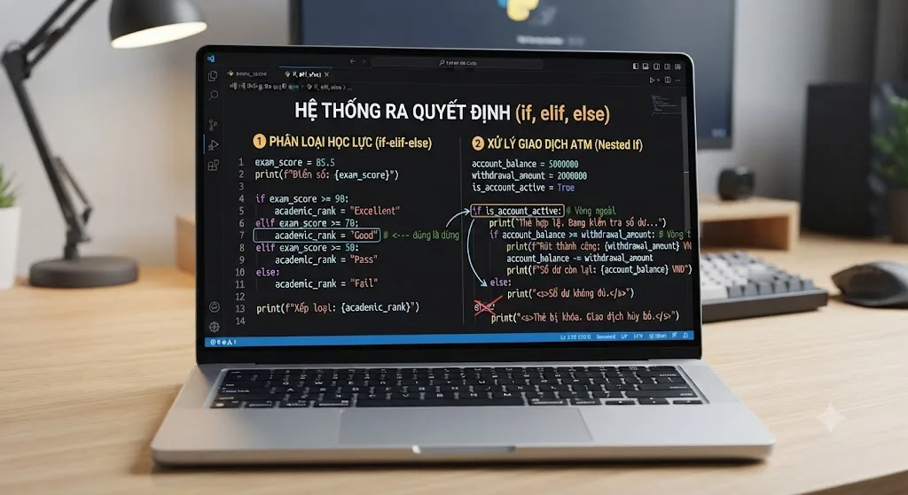 Kiểm Soát Dòng Chảy Lập Trình Với if, elif, else Trong Python: Ra Quyết Định Cho Máy Tính