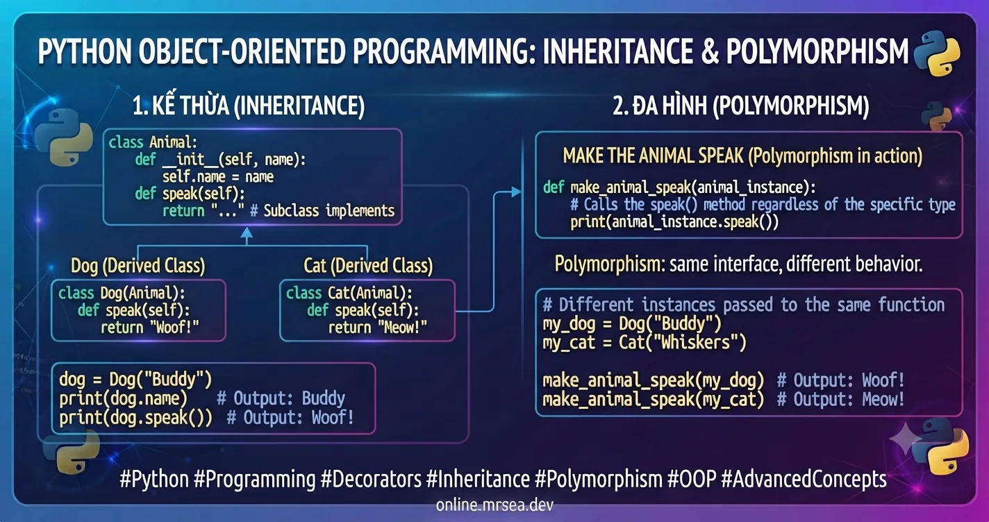 Làm Chủ Kế Thừa & Đa Hình Trong Python: Từ Nền Tảng Đến Best Practices