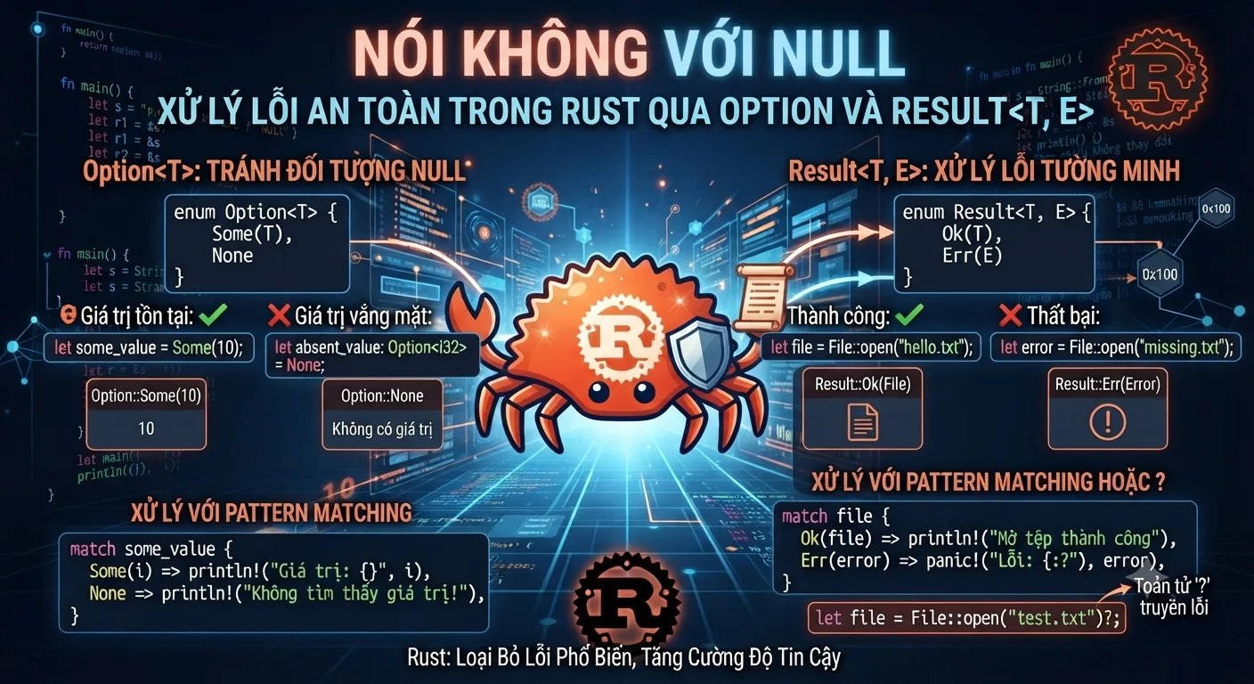Nói Không Với Null: Xử Lý Lỗi An Toàn Trong Rust Qua Option và Result<T, E>